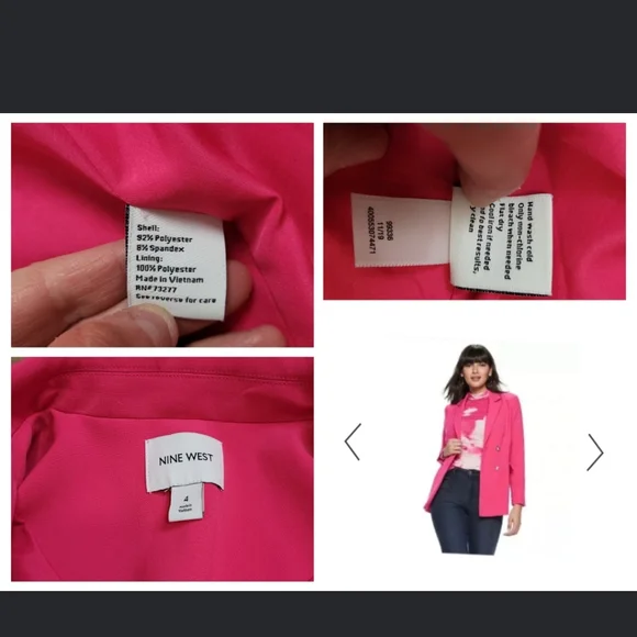 Nine West 80's hot pink fuchsia oversized Barbie Blazer jacket shoulder pads 4 - Picture 7 of 17